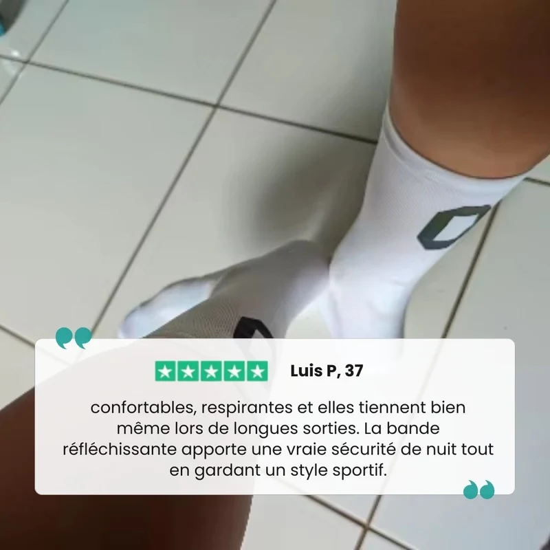 Chaussettes de Cyclisme Réfléchissantes – Sécurité & Performance