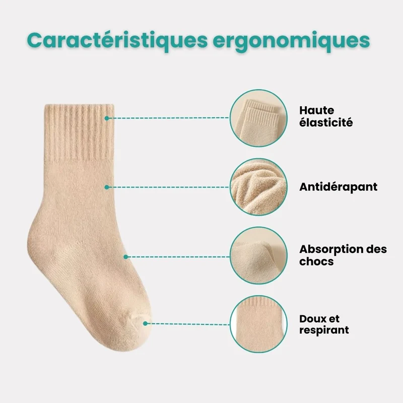 Chaussettes Chaudes Enfant – Épaisses & Confort Hiver (5 paires)