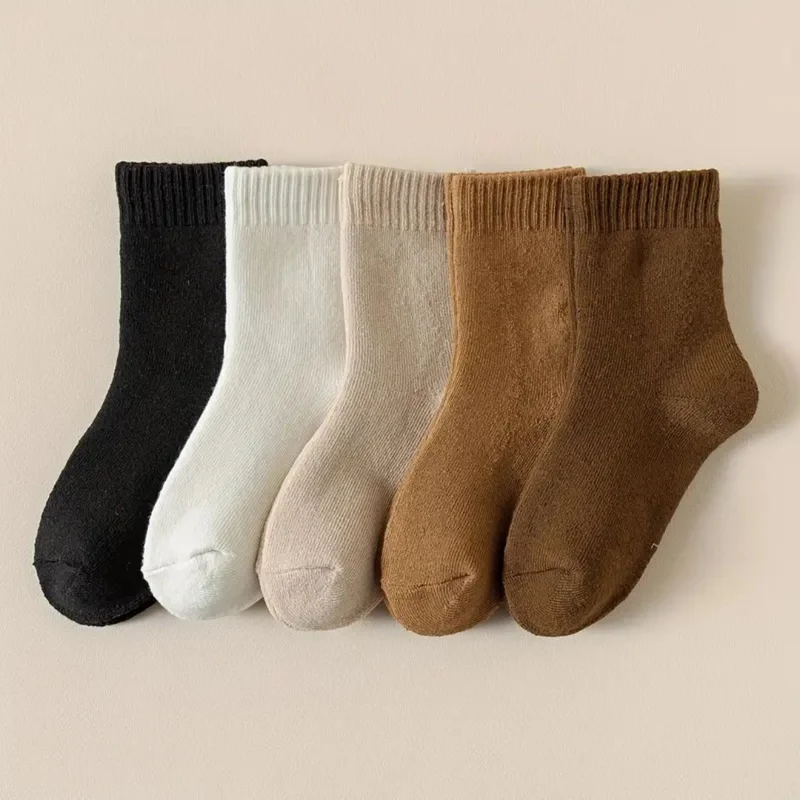 Chaussettes Chaudes Enfant – Épaisses & Confort Hiver (5 paires)