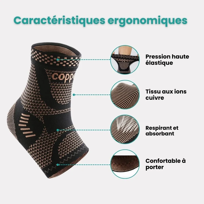 Chevillère Orthopédique Cuivre - Douleurs, Entorses & Récupération