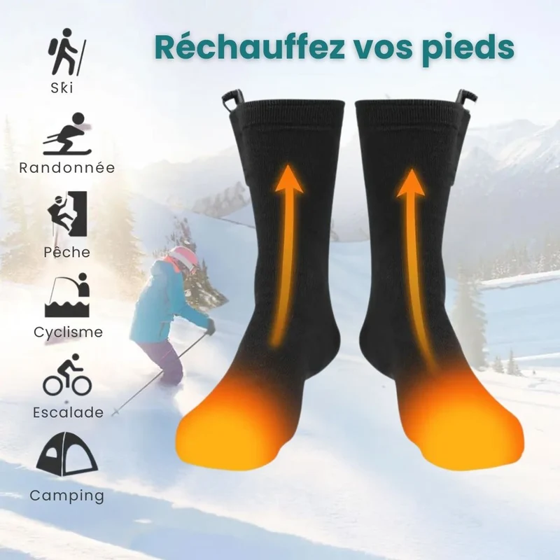 Chaussettes Chauffantes Rechargeables – Chaleur Instantanée