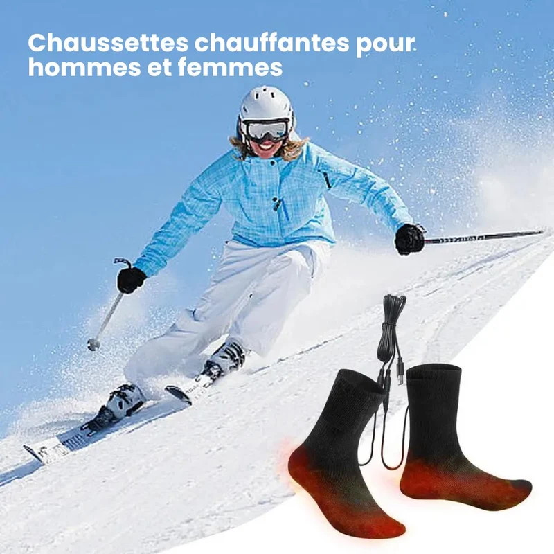 Chaussettes Chauffantes Rechargeables – Chaleur Instantanée