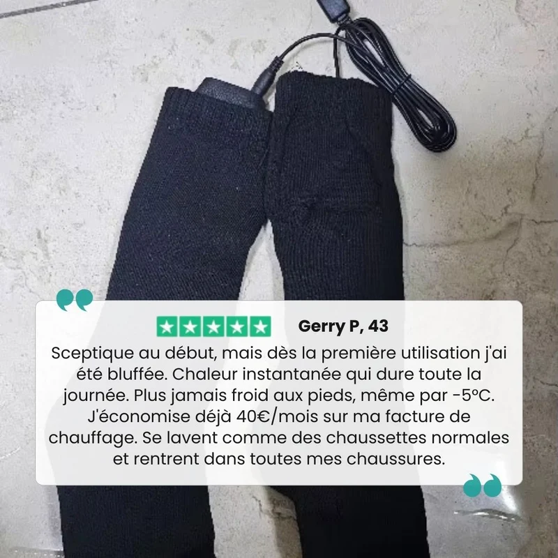 Chaussettes Chauffantes Rechargeables – Chaleur Instantanée