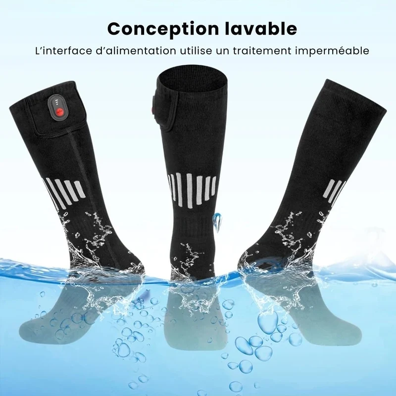 Chaussettes Chauffantes Sport – Ski, Randonnée & Pêche (Taille Universelle)