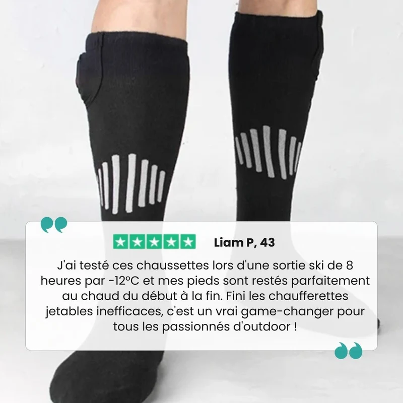 Chaussettes Chauffantes Sport – Ski, Randonnée & Pêche (Taille Universelle)