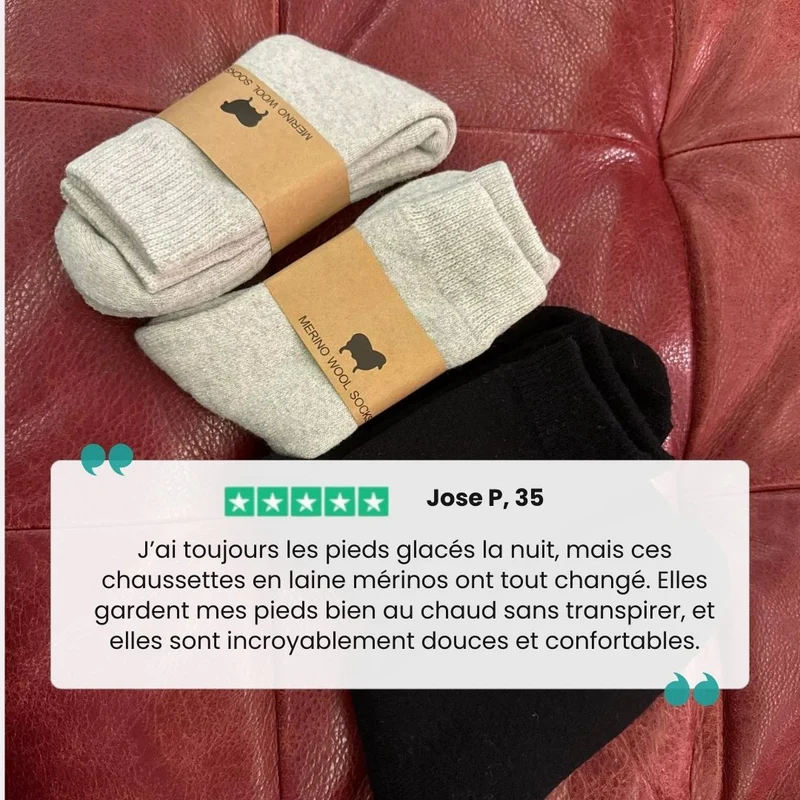 Chaussettes Chaudes Laine Mérinos – Épaisses & Ultra Chaudes