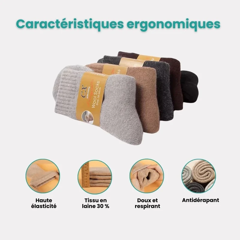 Chaussettes Chaudes Laine Mérinos – Épaisses & Ultra Chaudes