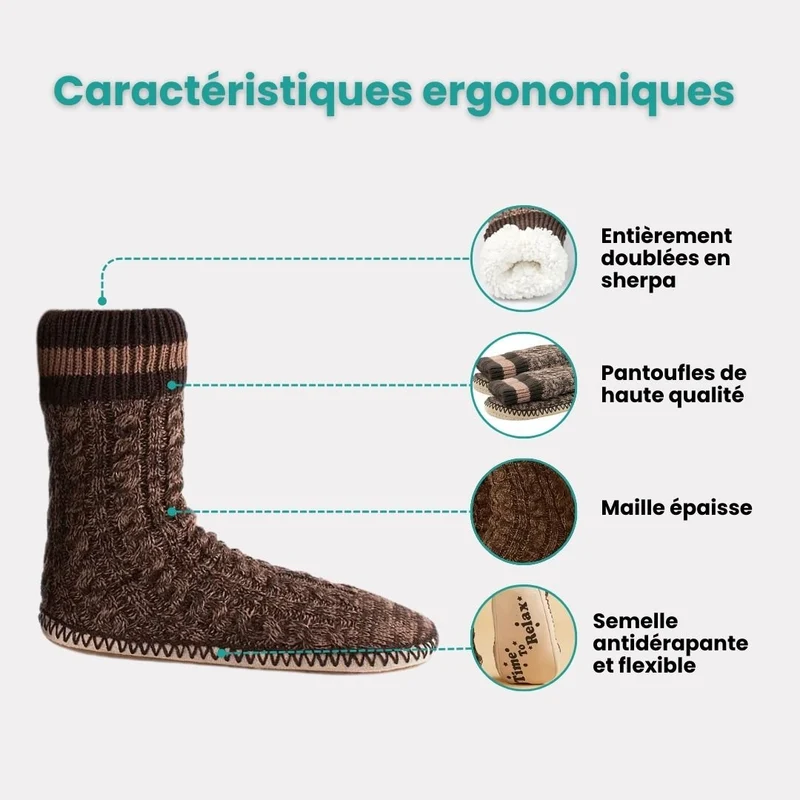 Chaussons chaussettes fouré | Parfait pour la maison