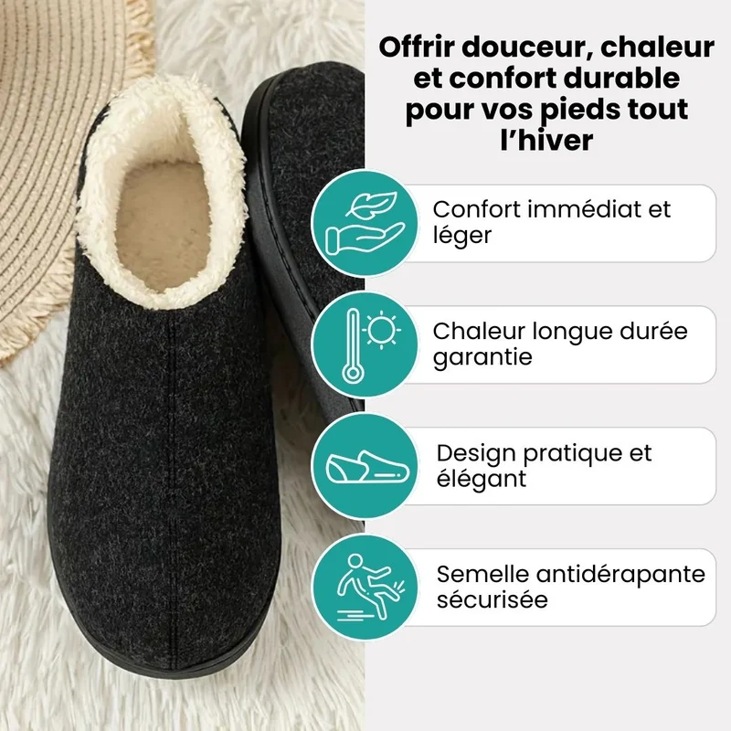 Chaussons Orthopédiques Antidérapants | Chaleur & Stabilité Hiver Femme