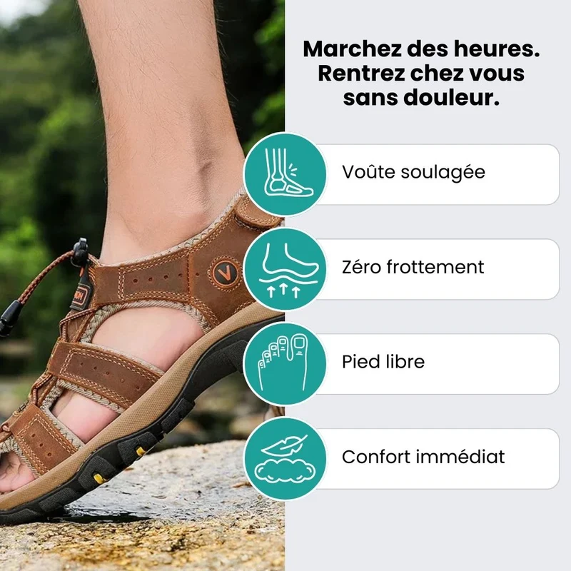 Sandales Homme Été avec Confort Orthopédique