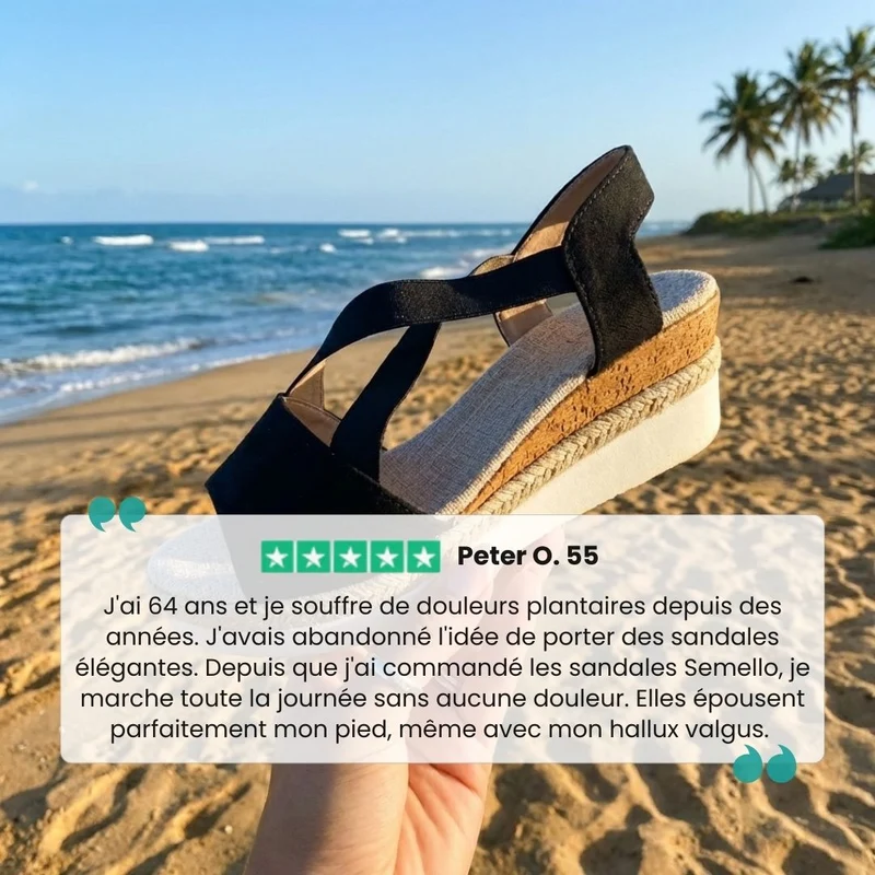 Sandales Compensées avec Soutien Orthopédique