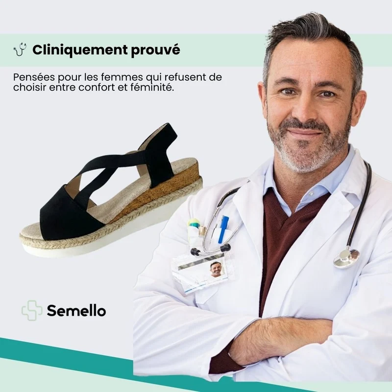 Sandales Compensées avec Soutien Orthopédique