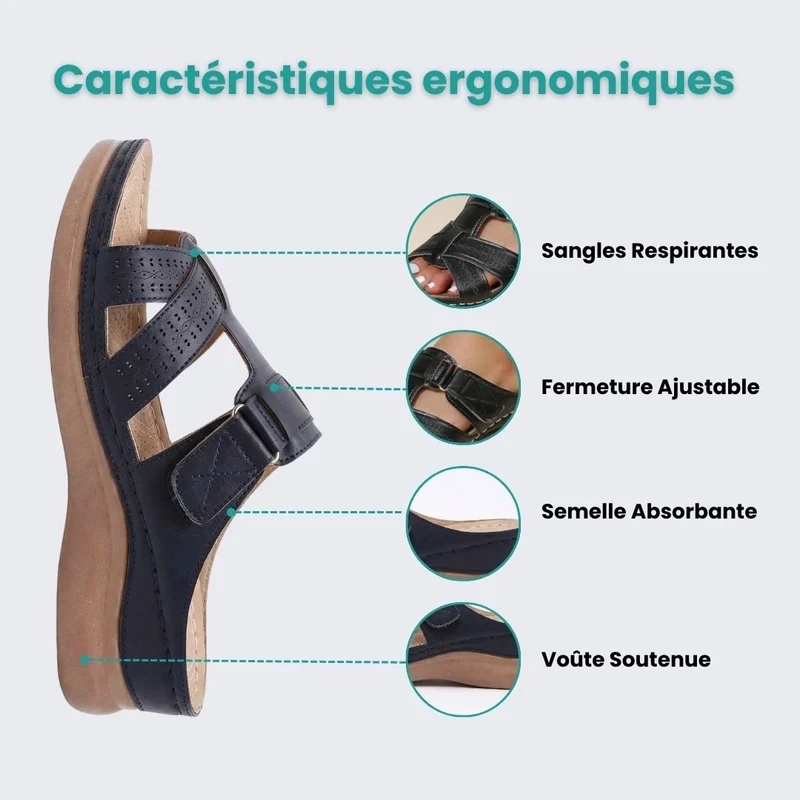 Sandales Compensées Orthopédiques – Posture & Bien-Être