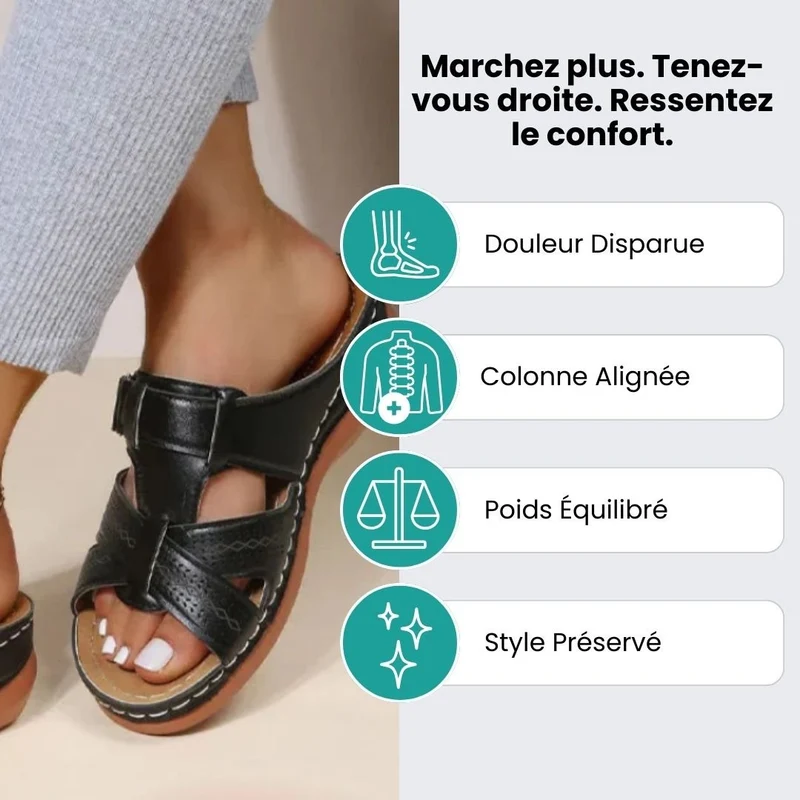 Sandales Compensées Orthopédiques – Posture & Bien-Être