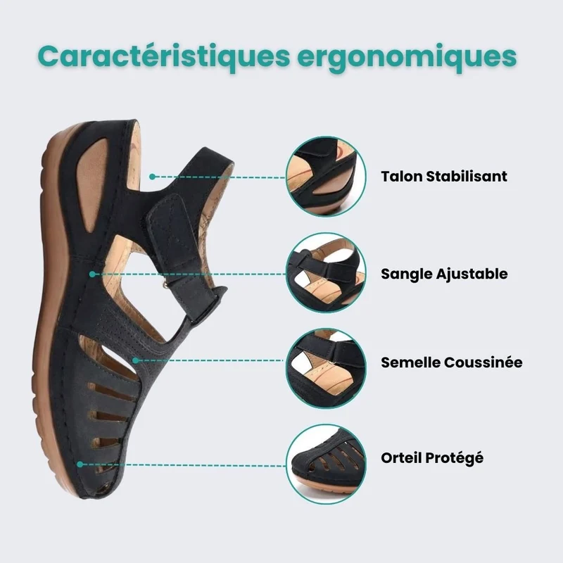 Sandales Compensées Été – Confort Orthopédique Sans Compromis