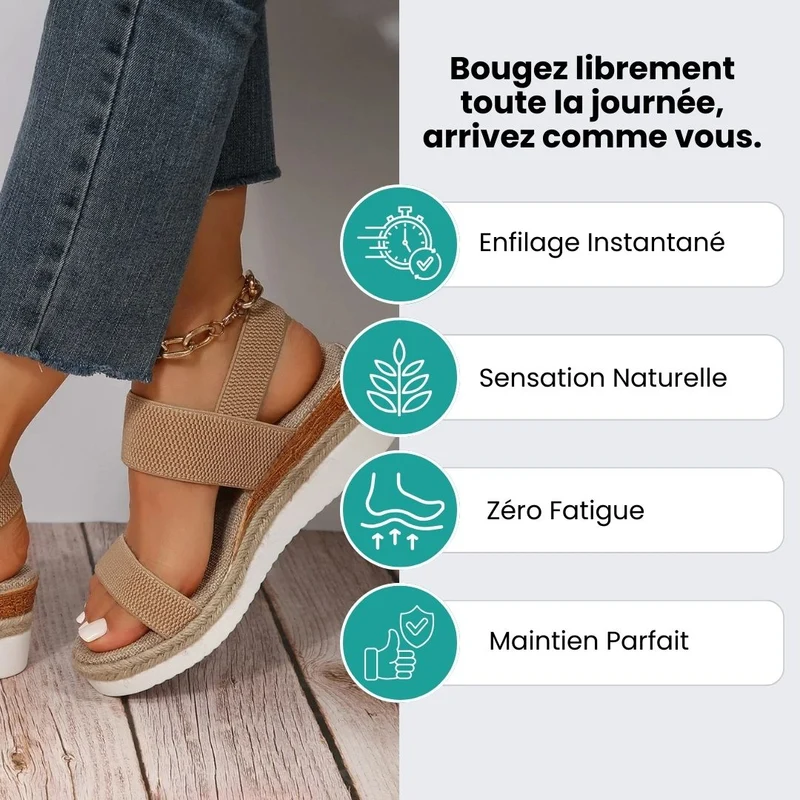 Sandales Compensées Femme – Maintien Orthopédique