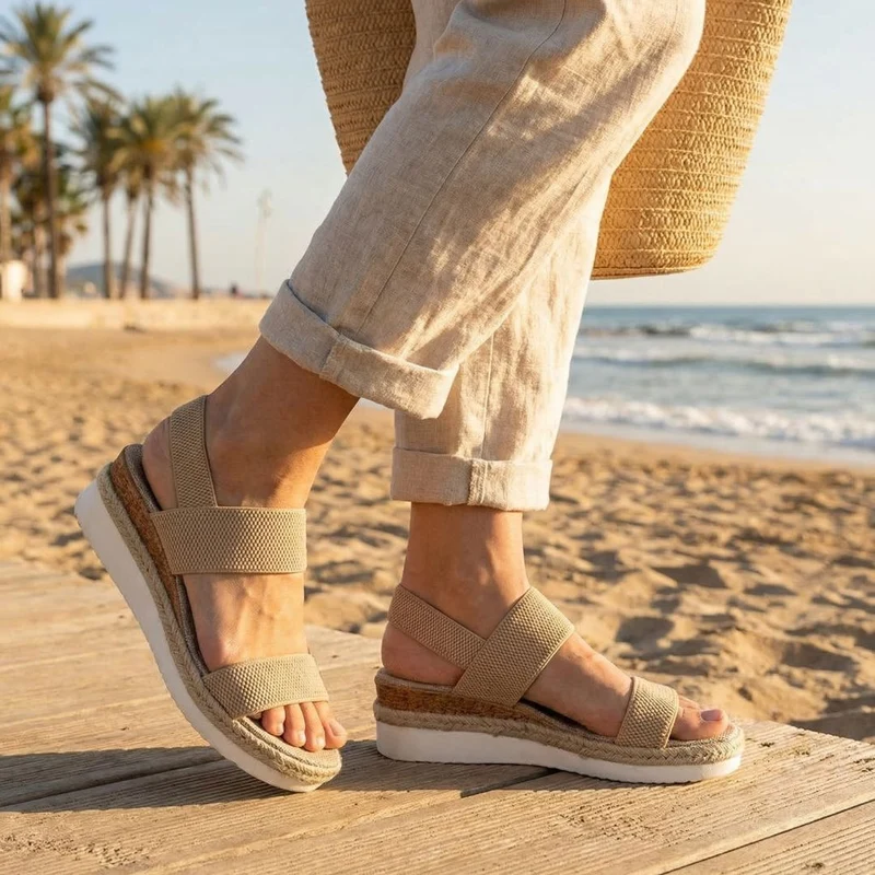 Sandales Compensées Femme – Maintien Orthopédique