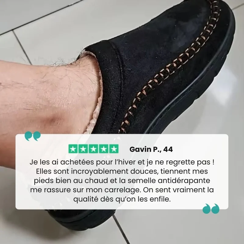 Pantoufles chaudes homme | Élegante & Doublure anti-froid