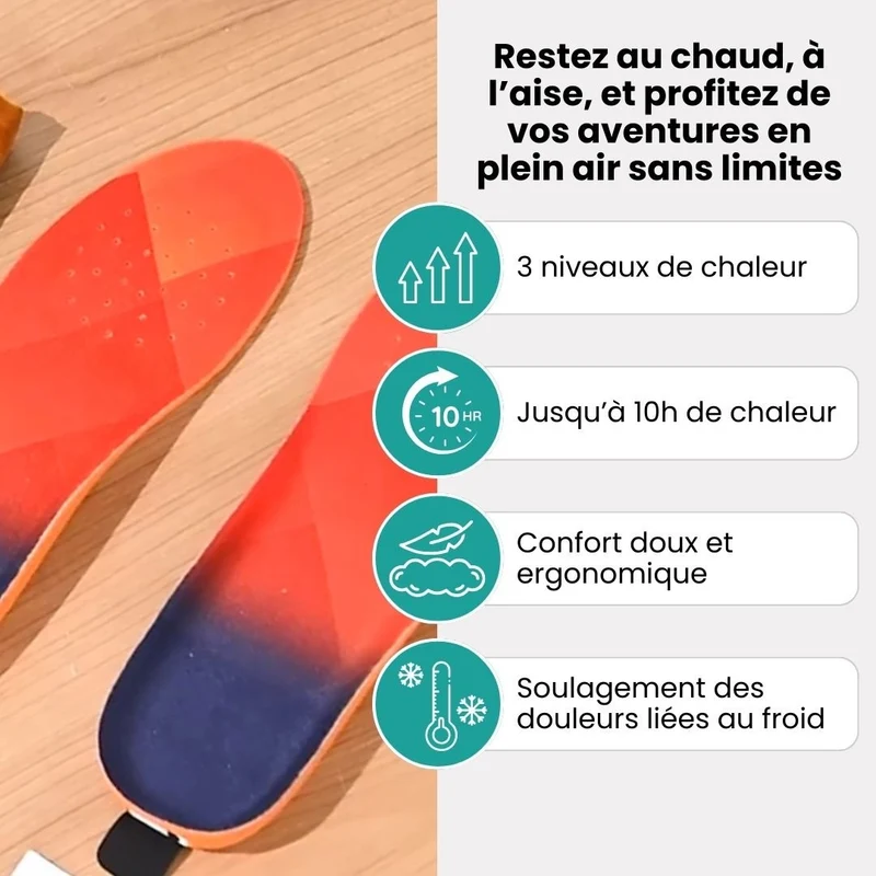Semelles Chauffantes Outdoor – Pêche, Chasse & Randonnée