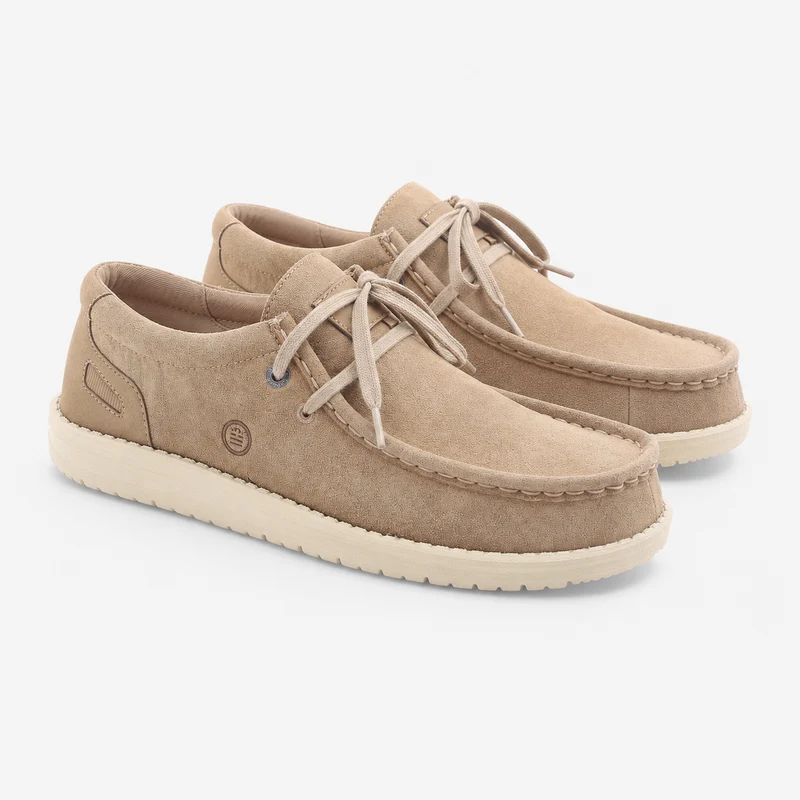 Chaussures bateau en suède beige Saint Jean SBPLAY