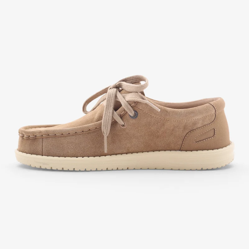 Chaussures bateau en suède beige Saint Jean SBPLAY