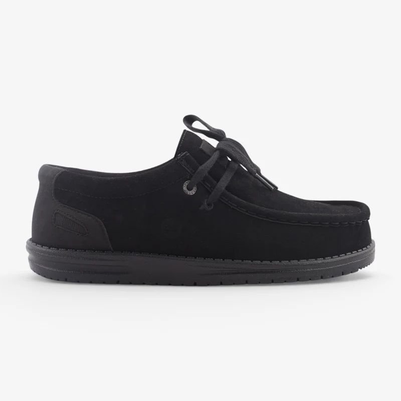 Chaussures bateau en suède noires Saint Jean SBPLAY