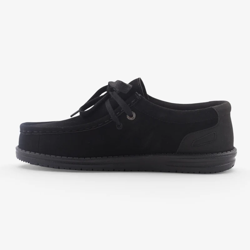 Chaussures bateau en suède noires Saint Jean SBPLAY
