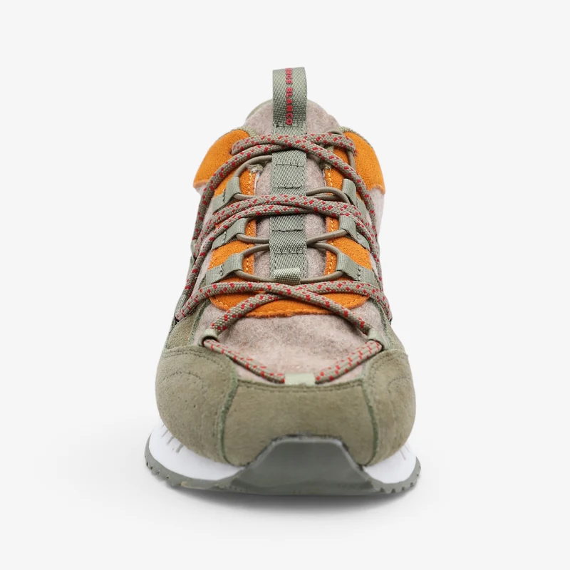 Sneakers Appolo lainage et suède taupe