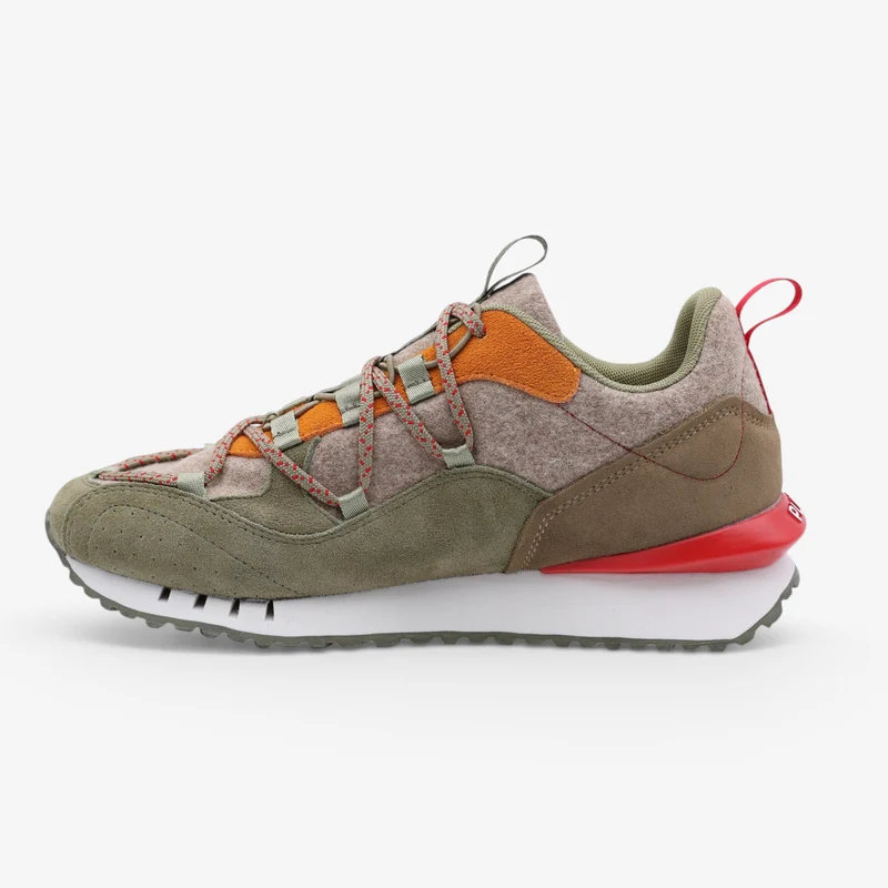 Sneakers Appolo lainage et suède taupe