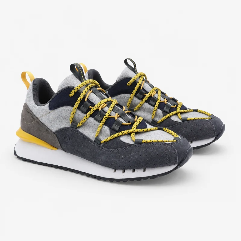 Sneakers Appolo lainage et suède gris