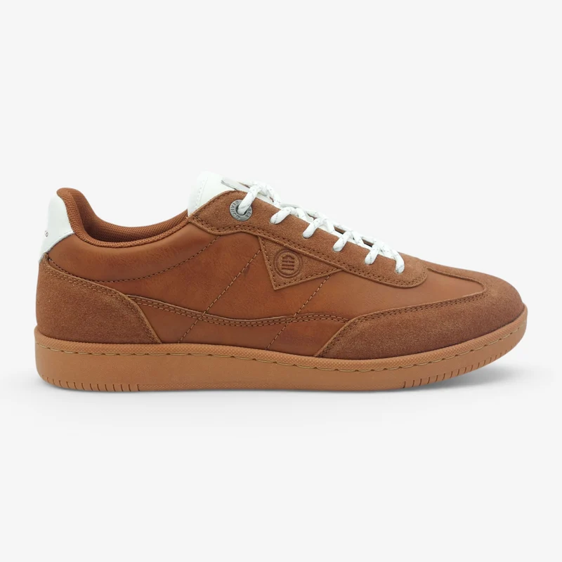 Sneakers bi-matière marron London