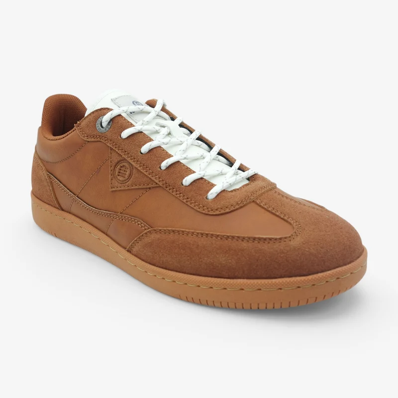Sneakers bi-matière marron London