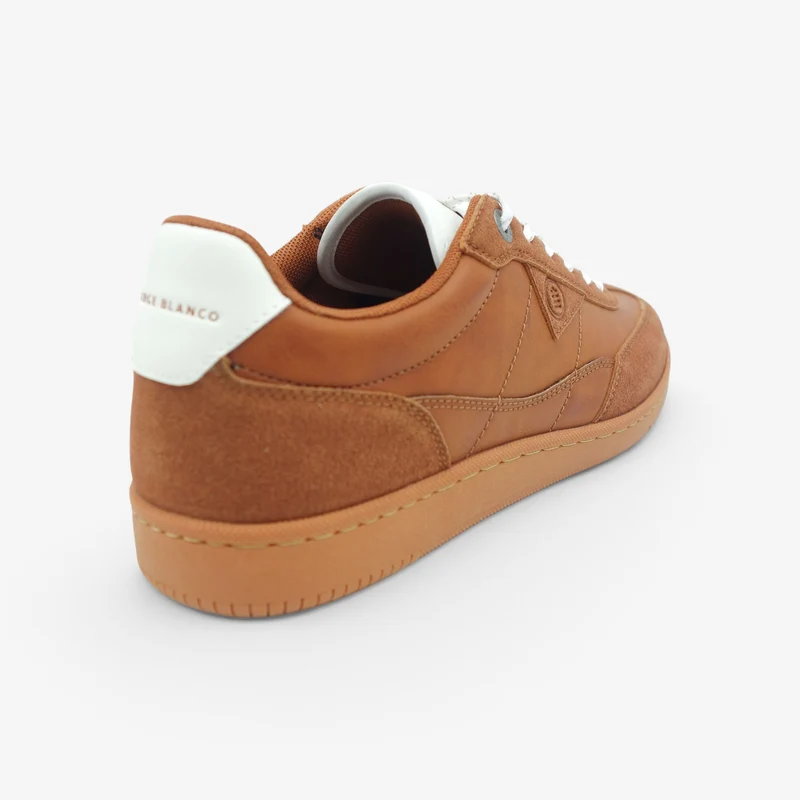 Sneakers bi-matière marron London