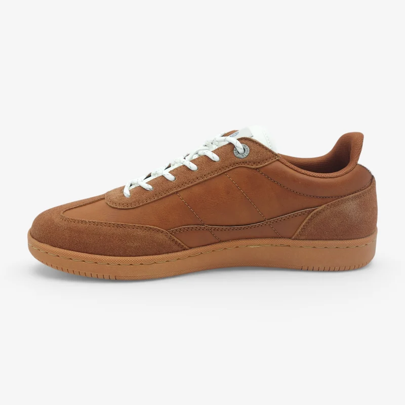 Sneakers bi-matière marron London