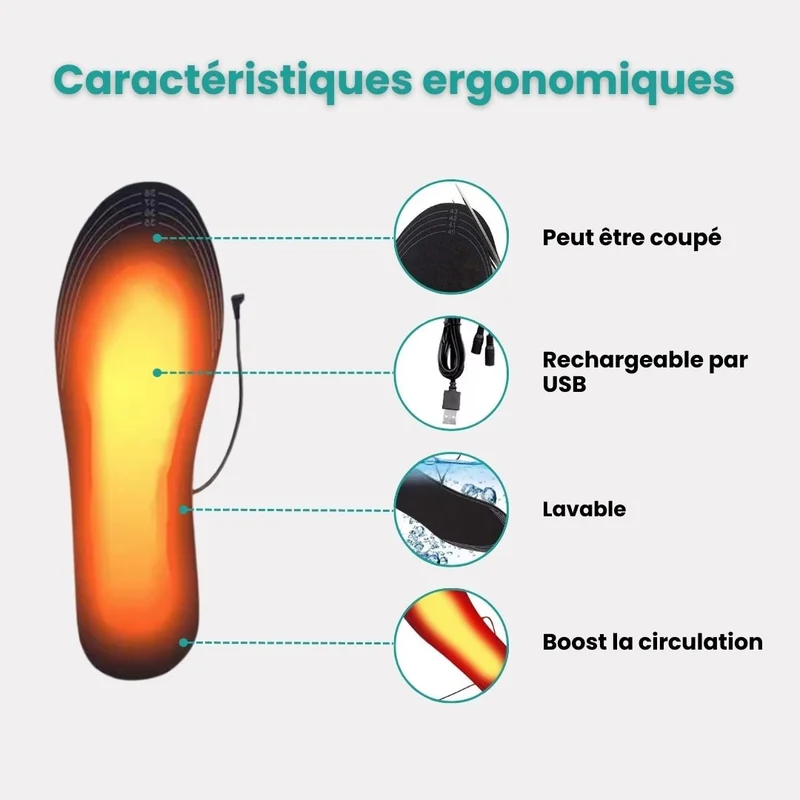 Semelles Chauffantes Électriques – Travail & Outdoor