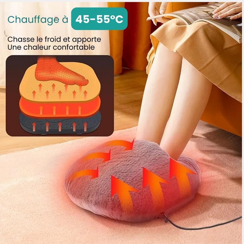Chauffe-Pieds Velours – Confort & Température Réglée