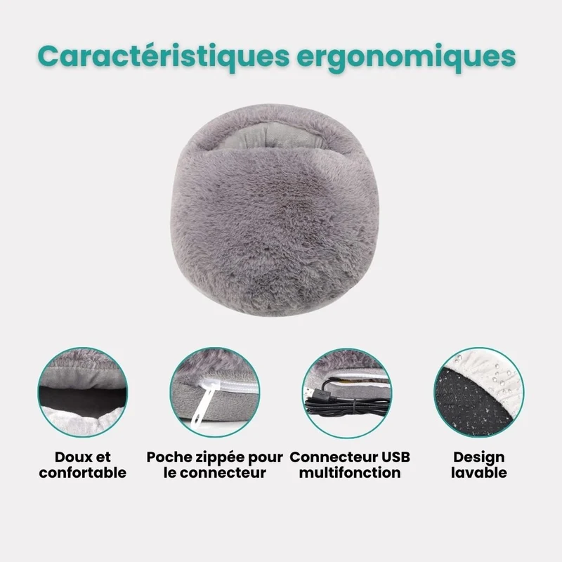 Chauffe-Pieds Velours – Confort & Température Réglée