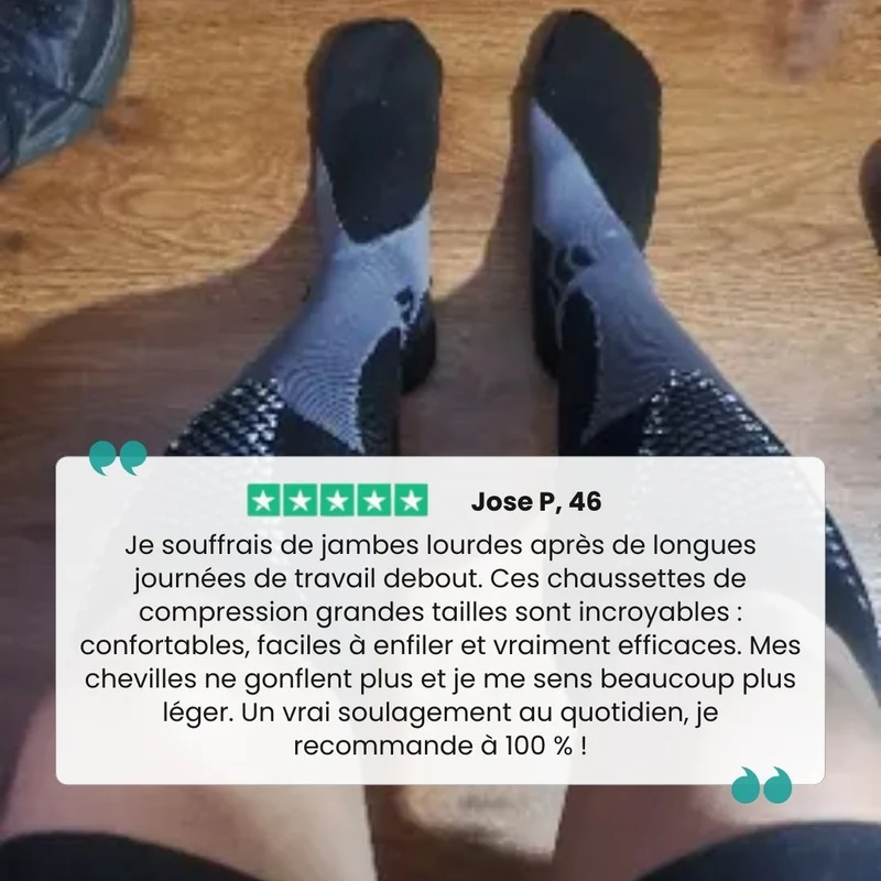 Chaussettes de Compression Grandes Tailles – 2XL à 4XL