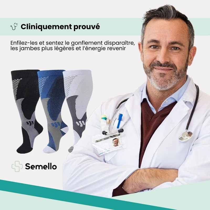 Chaussettes de Compression Grandes Tailles – 2XL à 4XL