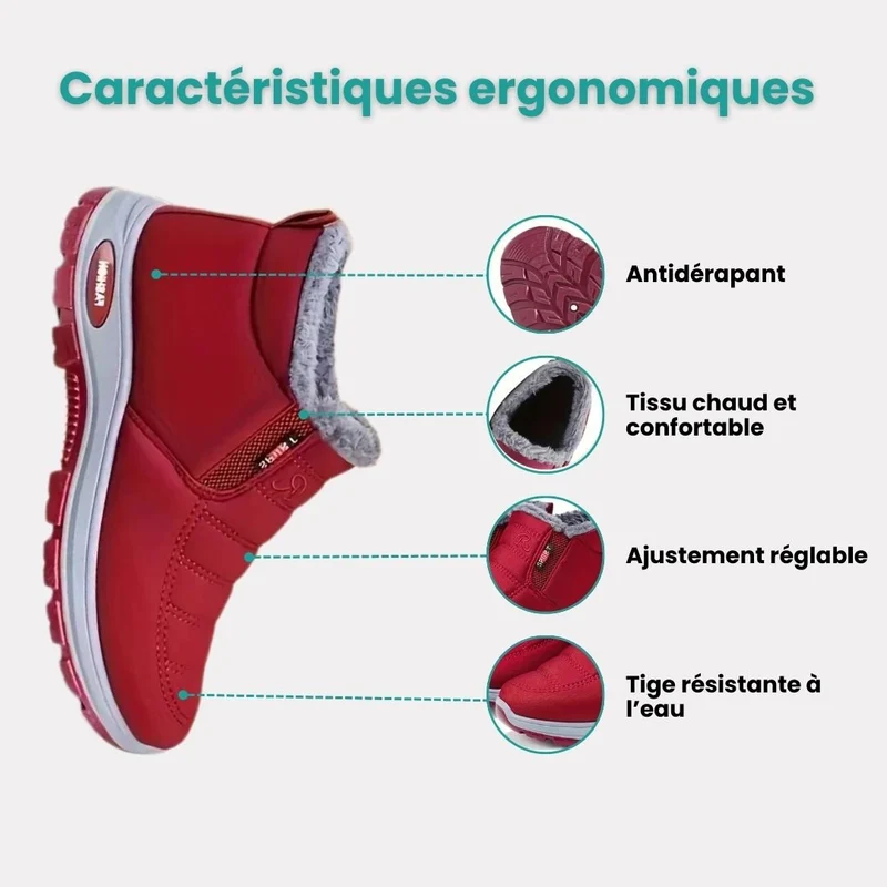 Chaussures d'hiver confortable femme | Chaudes et faciles à porter