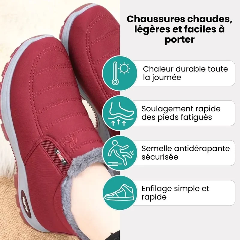 Chaussures d'hiver confortable femme | Chaudes et faciles à porter