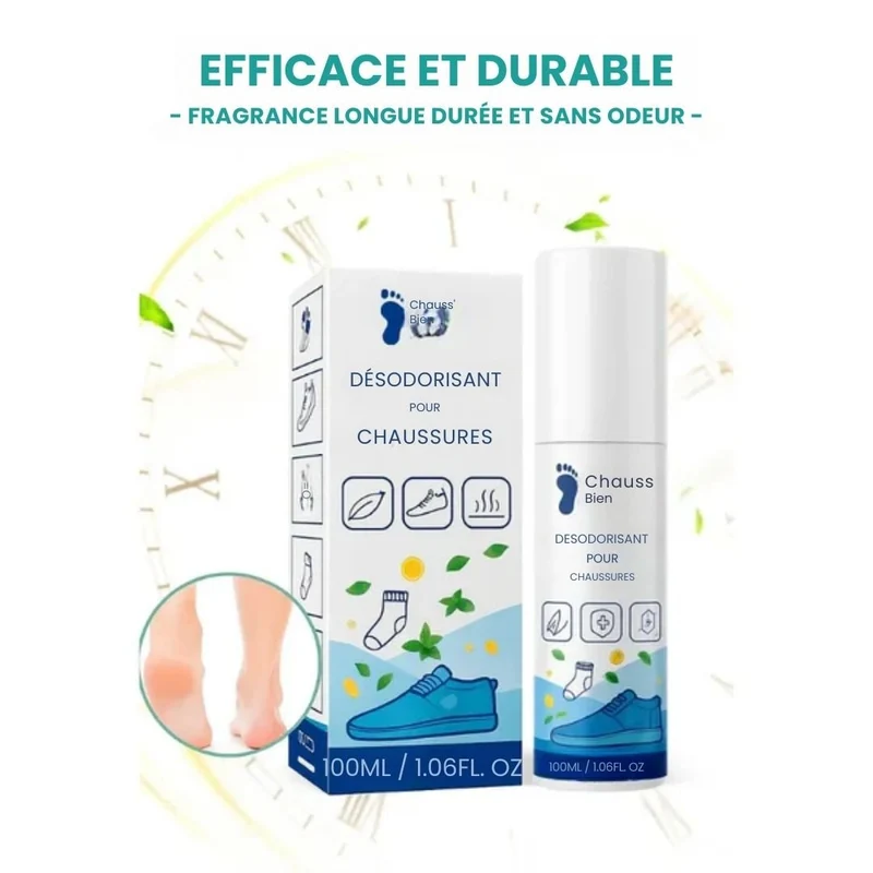Déodorant Antibactérien pour Chaussures | Élimine les Odeurs