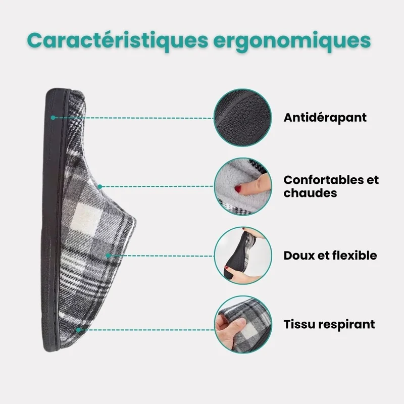 Chaussons Orthopédiques Polaires | Antiglisse & Chaleur