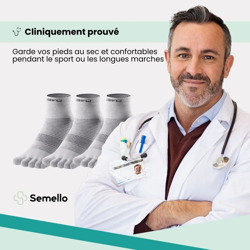 Chaussettes de sport 5 doigts | Anti-ampoules & respirantes