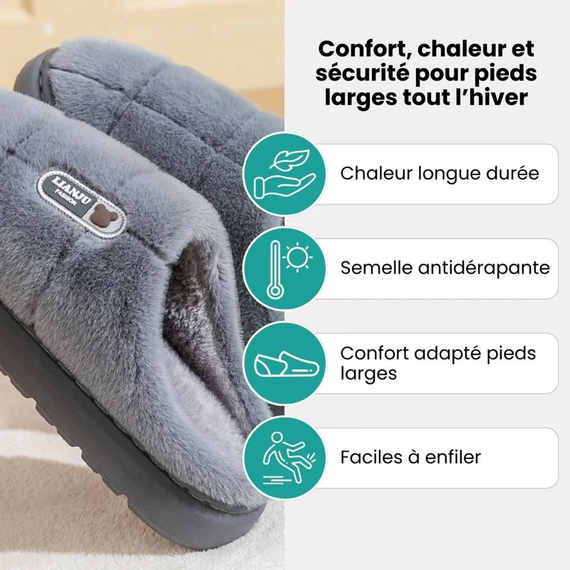 Pantoufles Orthopédiques Grande Taille | Chaleur & Confort Hiver