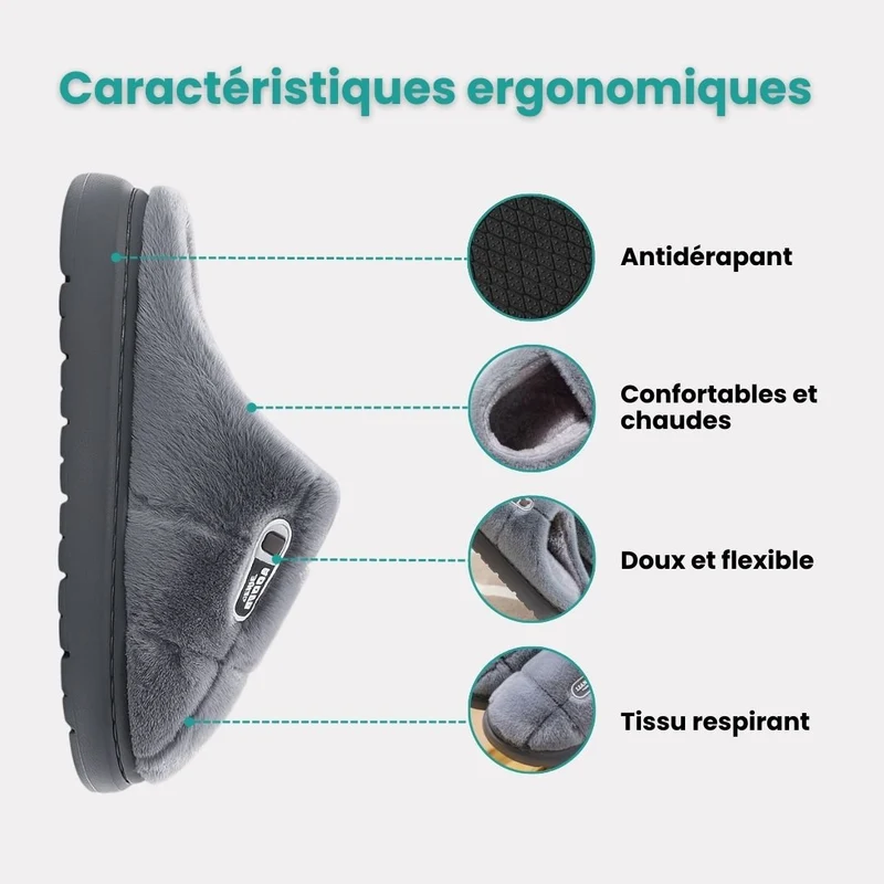 Pantoufles Orthopédiques Grande Taille | Chaleur & Confort Hiver