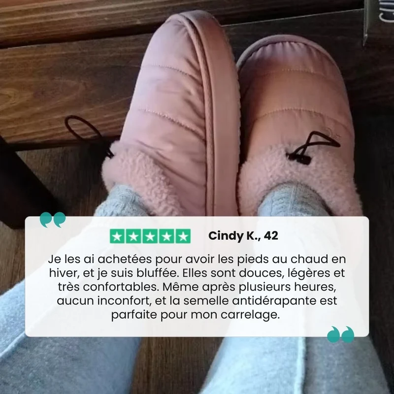 Pantoufles en Coton Duveteuses | Douse et Chaud
