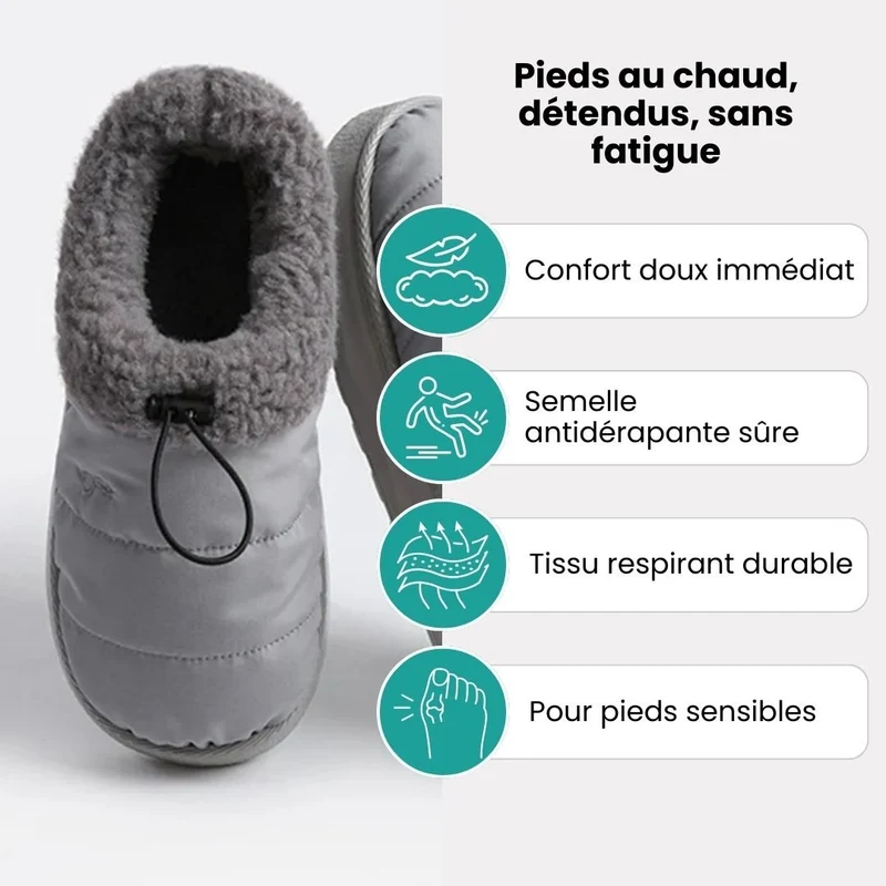 Pantoufles en Coton Duveteuses | Douse et Chaud