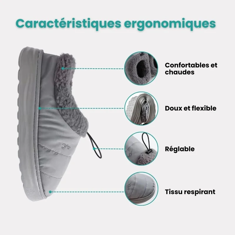 Pantoufles en Coton Duveteuses | Douse et Chaud