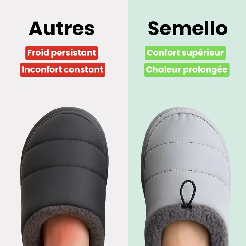 Pantoufles en Coton Duveteuses | Douse et Chaud